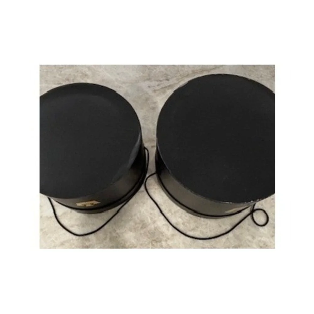 Goorin Bros Hat Boxes Set 2 Black Gold Castle Logo 13